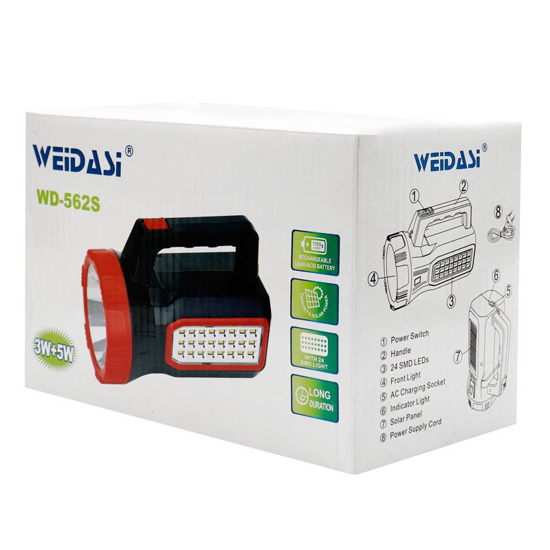 چراغ قوه سولاردار ویداسی WD-562S