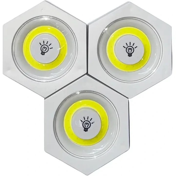 چراغ اضطراری LED ریموت دار شش ضلعی باطری خور (3 عددی)