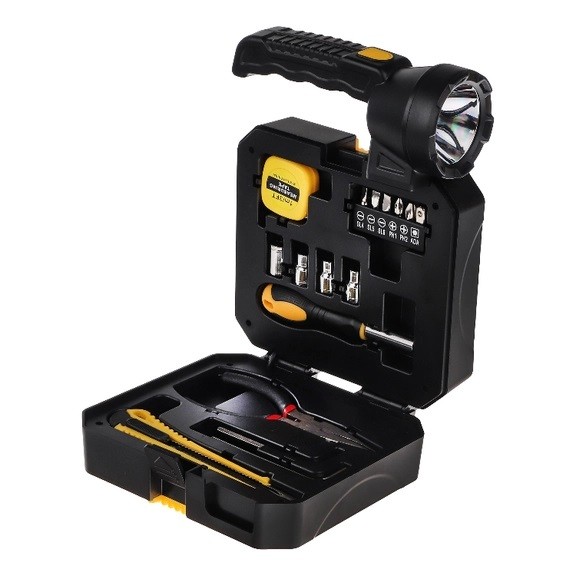 چراغ قوه و جعبه ابزار چندکاره با شارژر خورشیدی مدل C-7739
