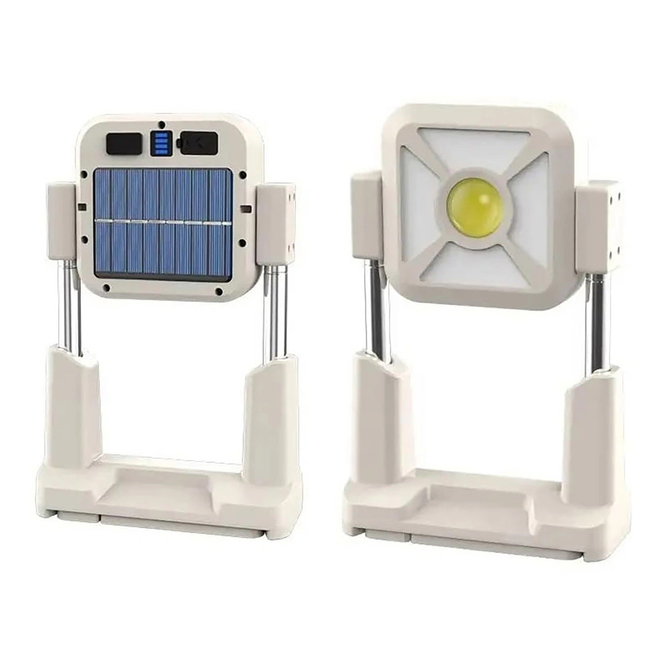 چراغ کمپینگ پایه‌دار شارژی خورشیدی با نور چند رنگ ch-23060-b