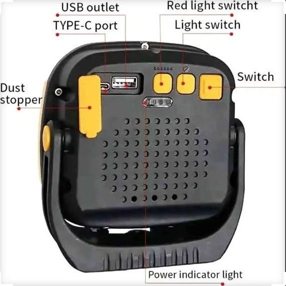 مینی چراغ پروژکتور شارژی مدل W8129-1