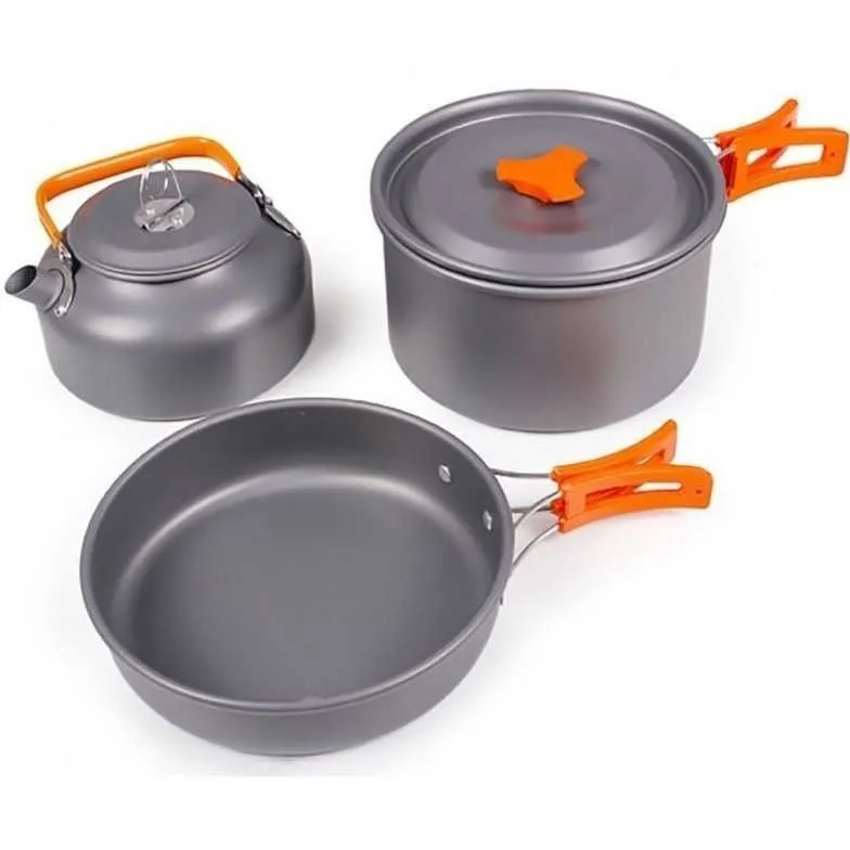 ست ظروف سفری و کمپینگ آلومینیومی ۳ تکه مدل TZ-300