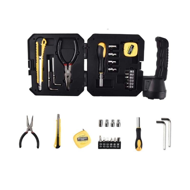 چراغ قوه و جعبه ابزار چندکاره با شارژر خورشیدی مدل C-7739